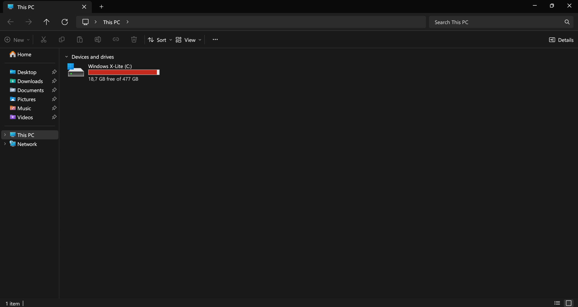 This PC page with drives